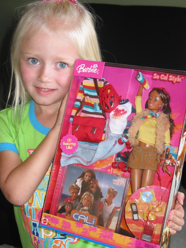A Caligirl Barbie from her grandparents in Cali
