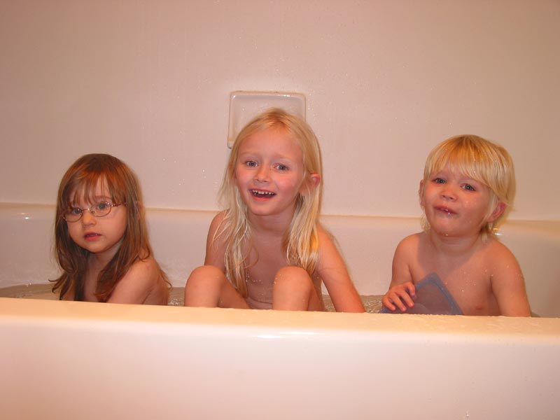 Bathtime for the cousins
