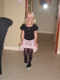 Asia getting ready to perform in her new ballet gear